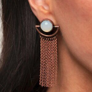 Paparazzi Jewelry Accessories - Opal Oracle - Copper Earrings - Vintage
